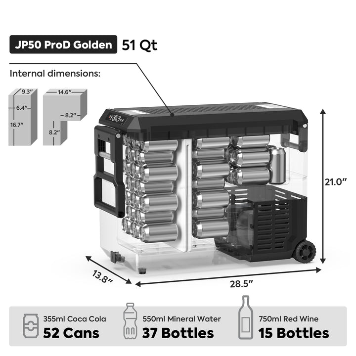 JP50 Pro Dual Zone Wheeled Car Fridge With Cover | ICECO | 50 LT — photo 4