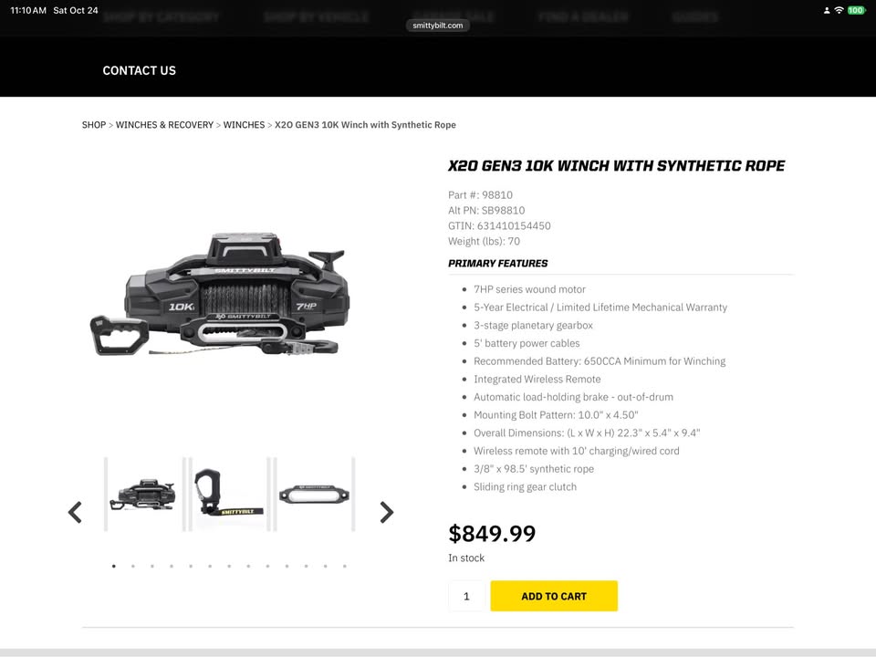 Smittybilt winch X2O GEN 3 in Lewisville, TX (photo 2) — photo 2