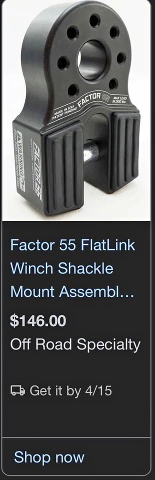 Factor 55 flat link winch shackle in Burbank, CA (photo 1) — photo 1