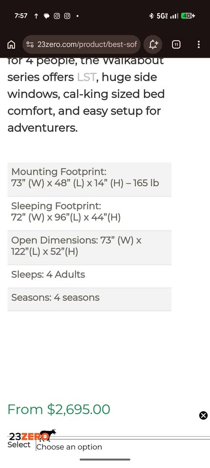 23Zero Walkabout 72 Rooftop Tent with Annex in Ontario, CA (photo 7) — photo 7