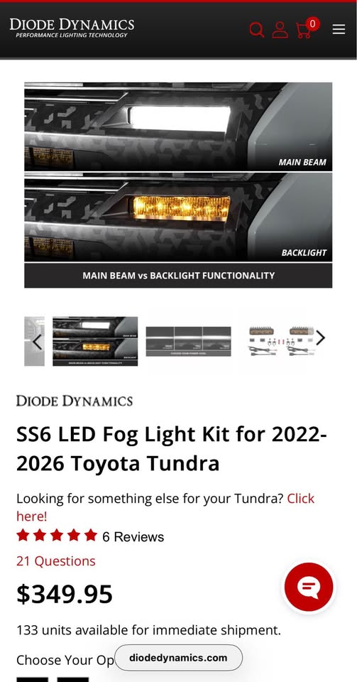 2022-2026 tundra diode dynamics fog lights kit in Fresno, CA (photo 2) — photo 2