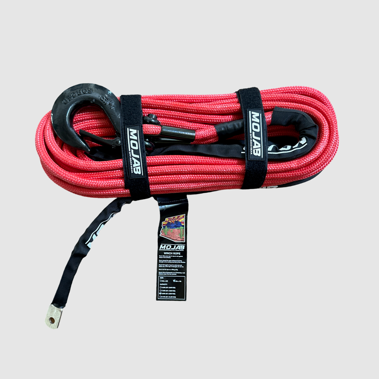 1/2'' x 78' Double Braided Winch Rope with removeable forged winch hook — photo 4