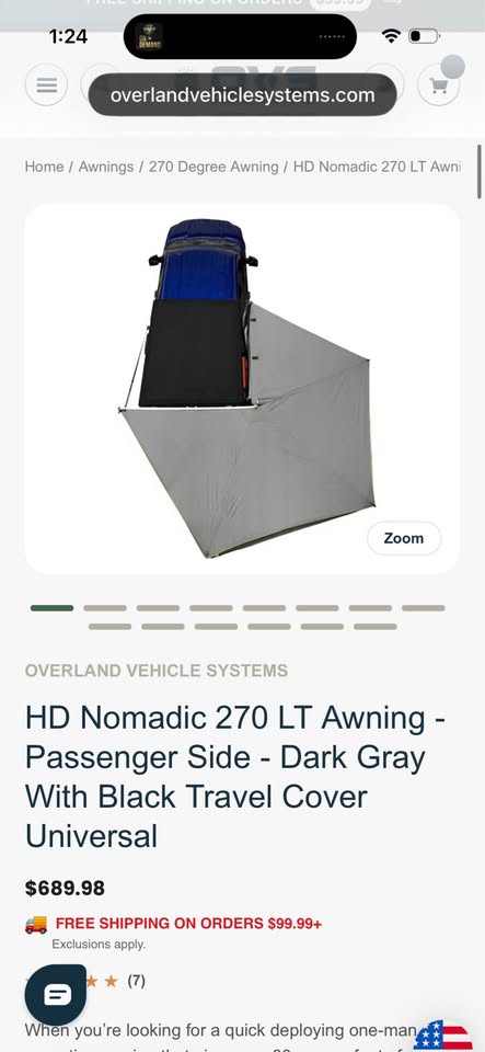 Overland Vehicle Systems 270 Awning - Passenger (including brackets) in Davis, CA (photo 9) — photo 9