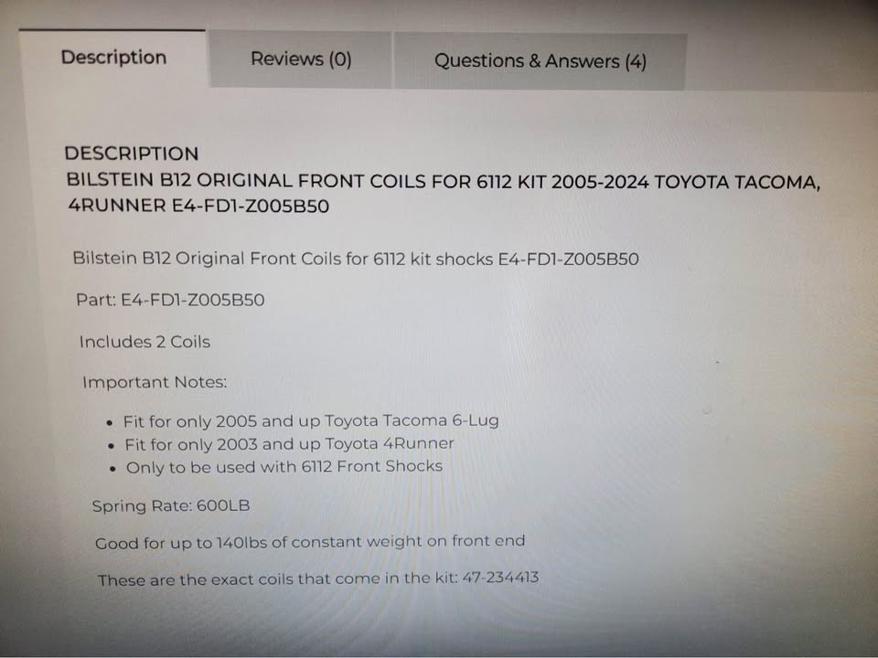 BILSTEIN front struts and springs assembled for toyota tacoma 4runer 2005-2024 good conditions in Tucson, AZ (photo 5) — photo 5