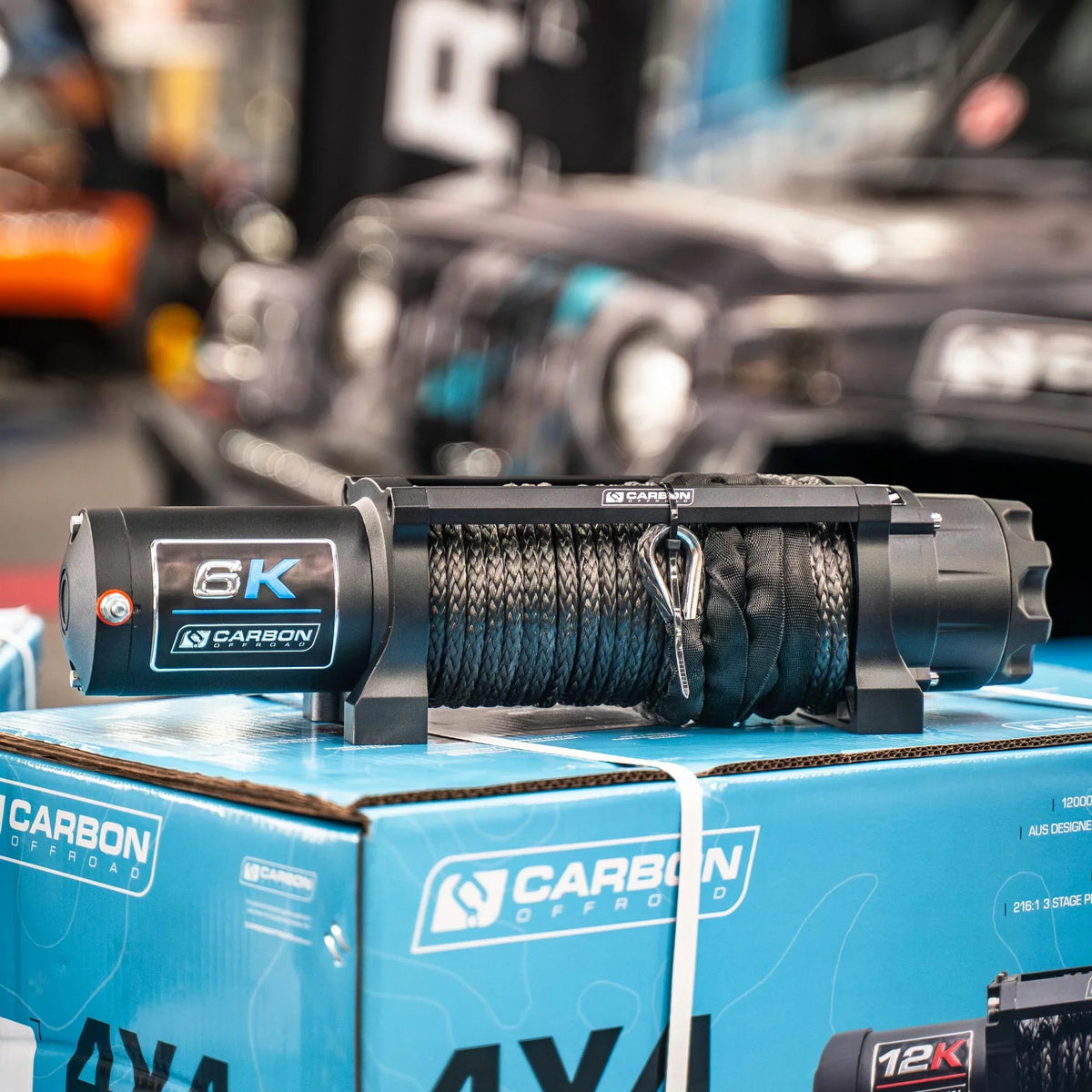 Carbon Offroad Long Drum 6000lb ATV/Small 4X4 Winch — photo 2