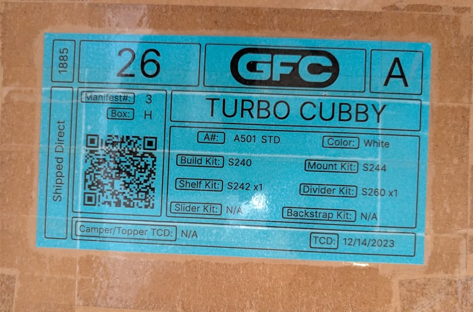 Go Fast Camper (GFC): TurboCubby Cabinet (NEW IN BOX) in Oakland, CA (photo 2)
