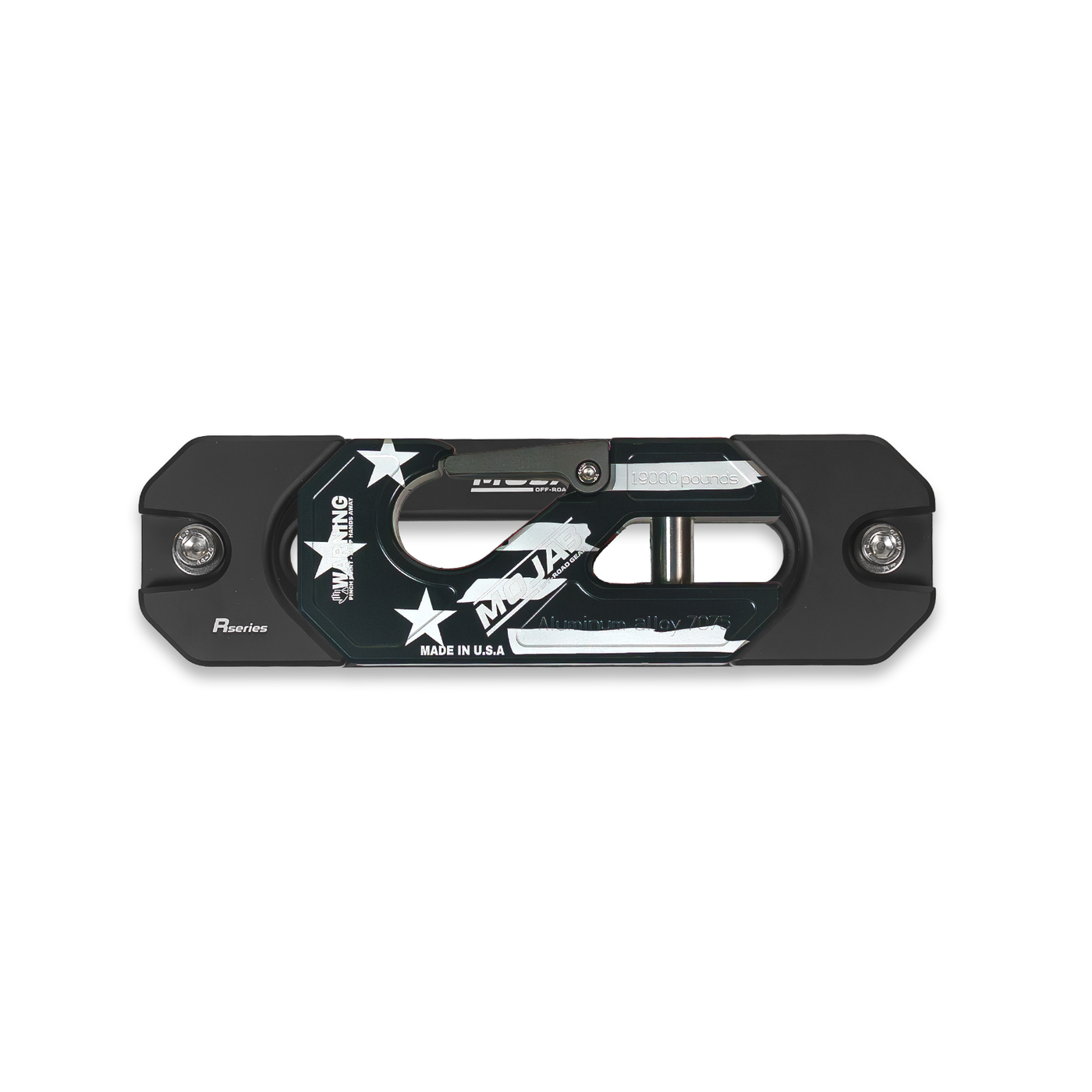 American Flag Black Edition Aluminum Recessed Winch Shackle with Fairlead. (LIFE TIME WARRANTY*) — photo 1