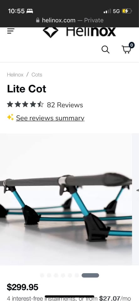 NWT Helinox Lite Cot | Camping Sleep Outdoors in Albany, CA (photo 4) — photo 4
