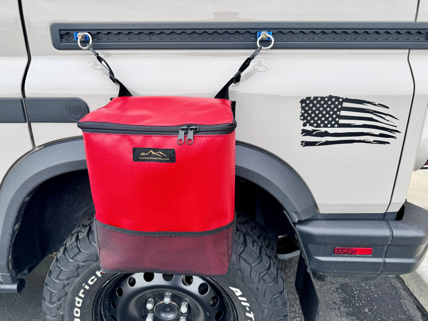 Outside Trash Bag L Track - Suction Cup Mount — Overland Gear Guy