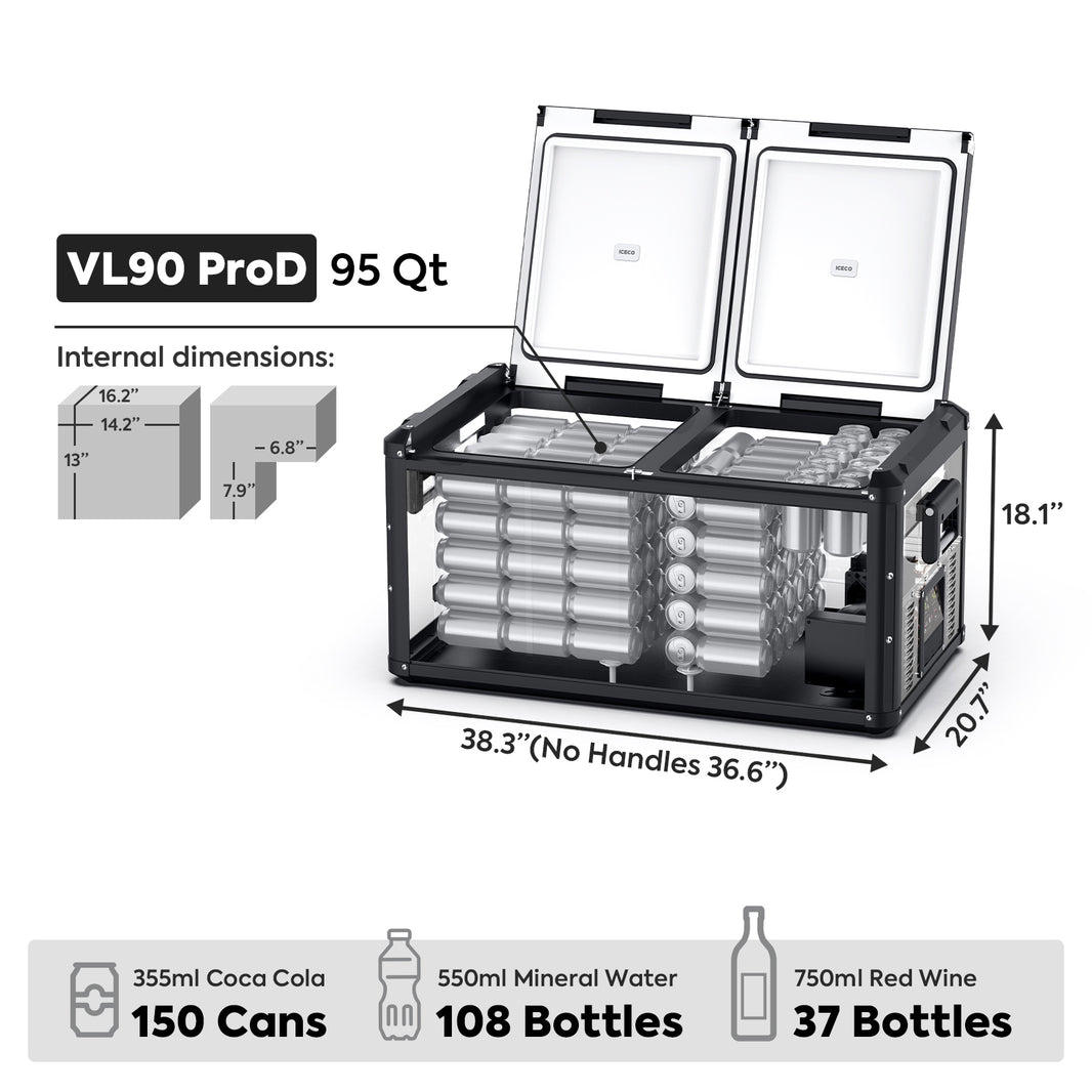 VL90ProD Dual Zone RV 12 volt Fridge Plug in Cooler | ICECO | 90 LT — photo 4