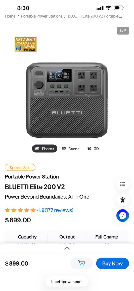 BLUETTI AC200MAX Portable Power Station in El Cajon, CA (photo 5) — photo 5