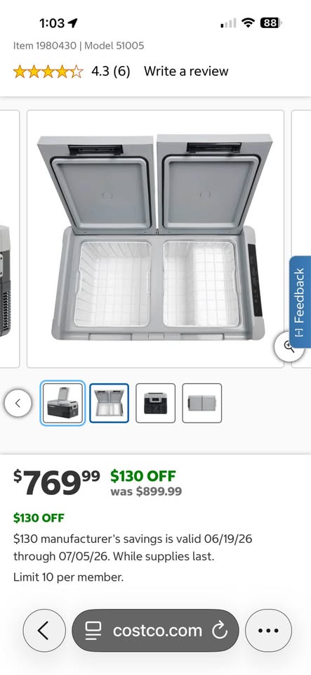 Dometic CFF50LPDZ Portable Fridge & Freezer packs dual-zone cooling into a sleek, low-profile design in Oxnard, CA (photo 4)