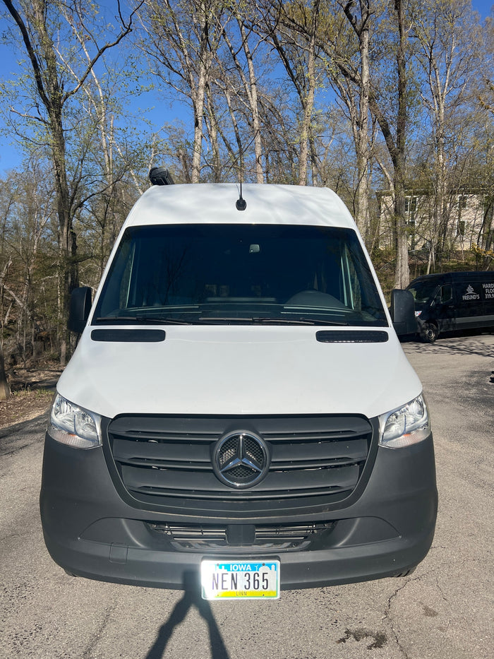 equipped with an awning