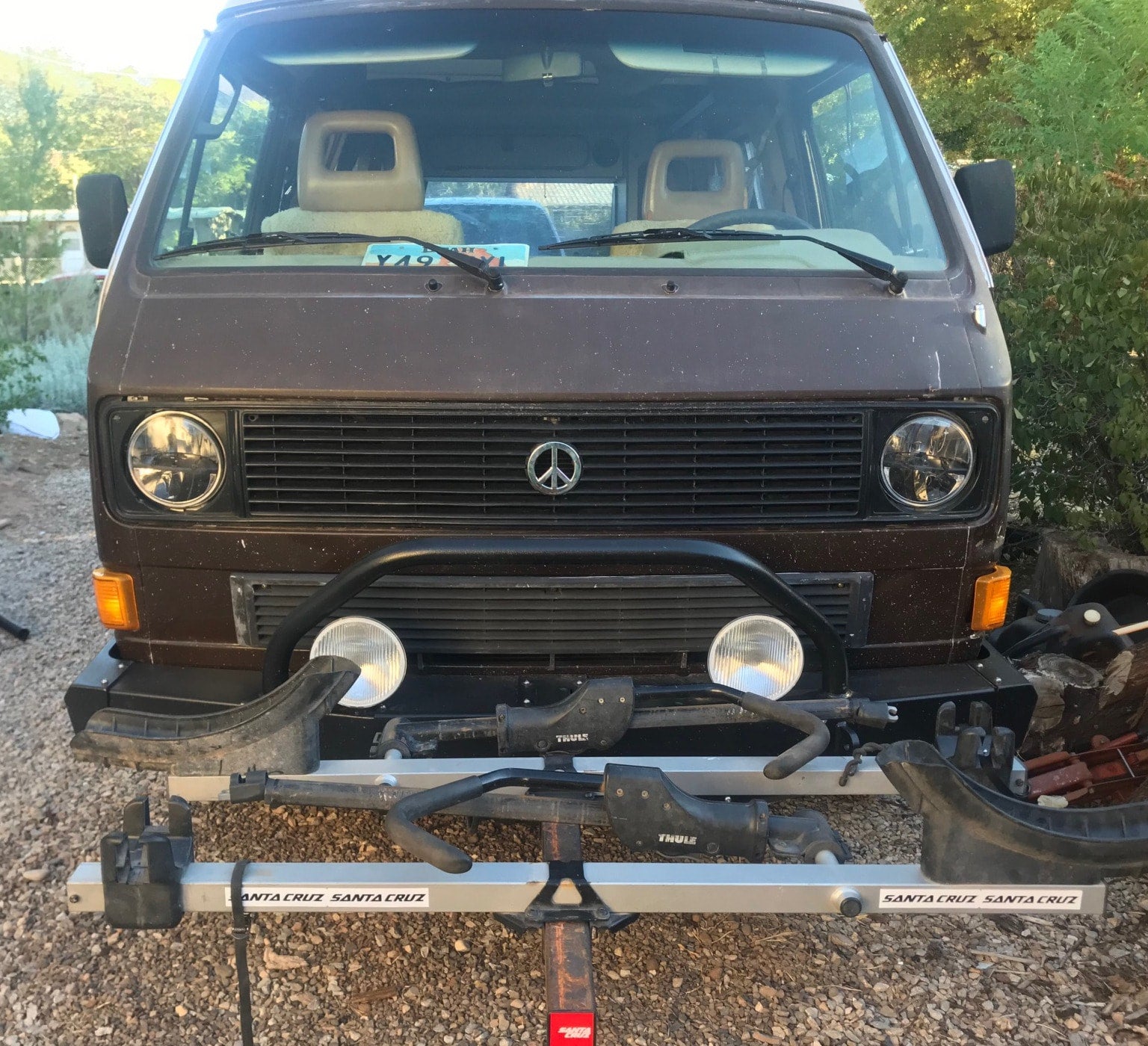 ready for adventure.|RV rental: Looking into a cozy Westfalia camper van cockpit
