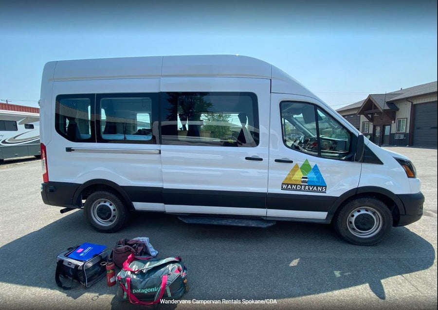 parked on asphalt with bags ready for adventure.|Webasto digital temperature control panel for RV rental