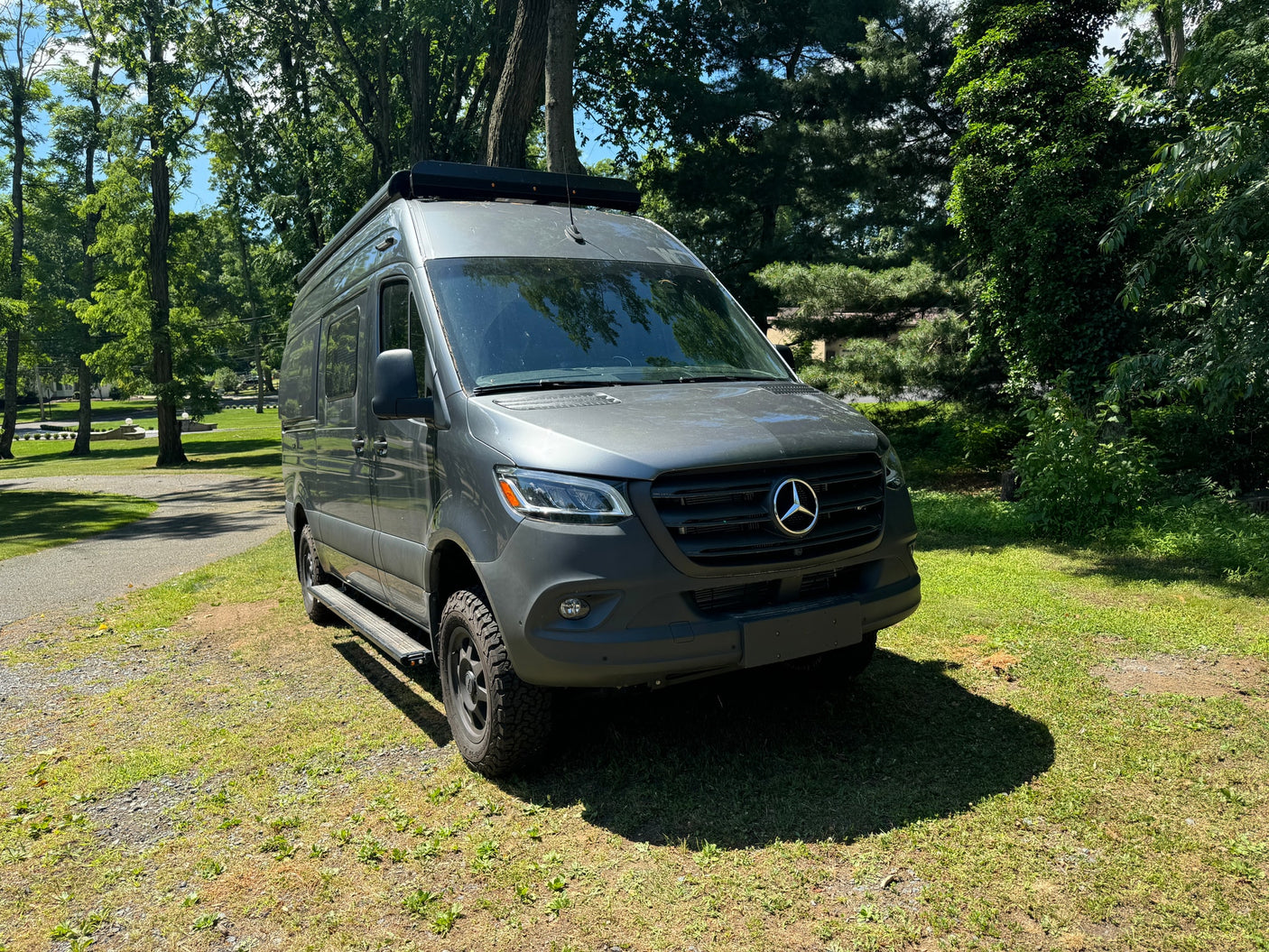 Modern gray Mercedes-Benz Sprinter camper van, perfect for rv rental trips.