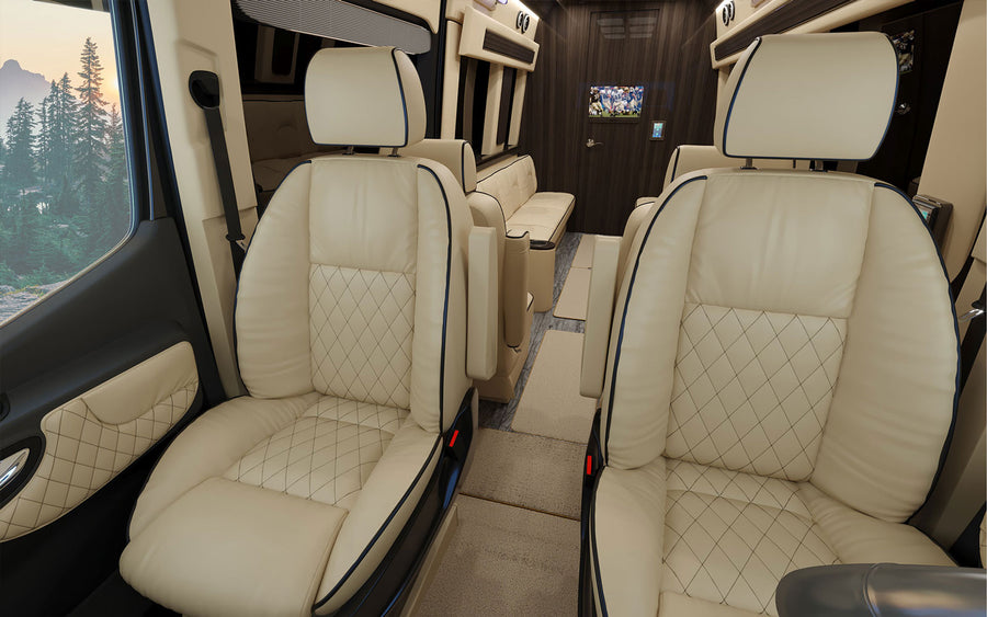and tan seats