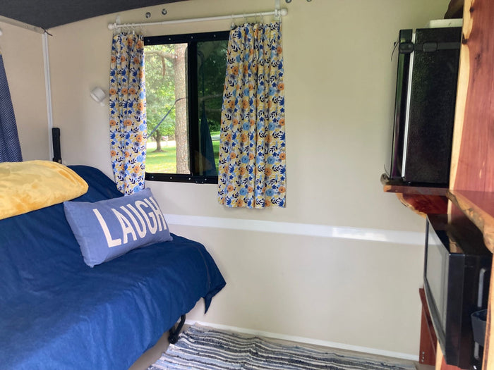 with a lighted awning
