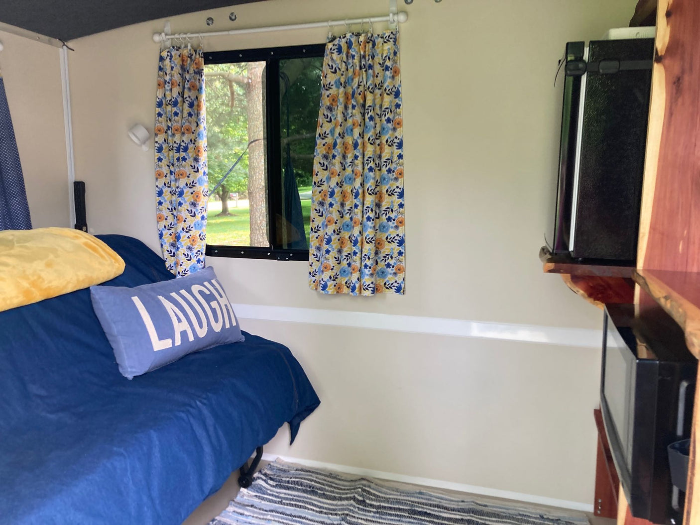 with a lighted awning