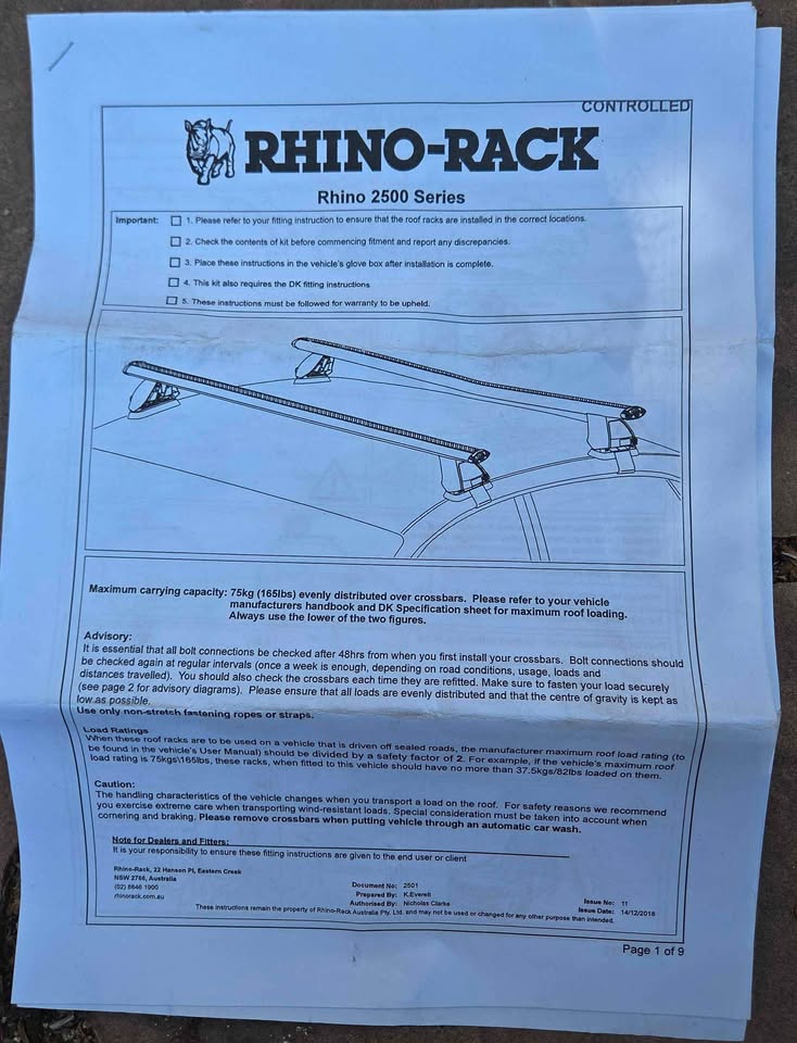 Rhino-Rack Roof Rack Crossbars 2500 Series (1180mm bars) (photo 5) — photo 5
