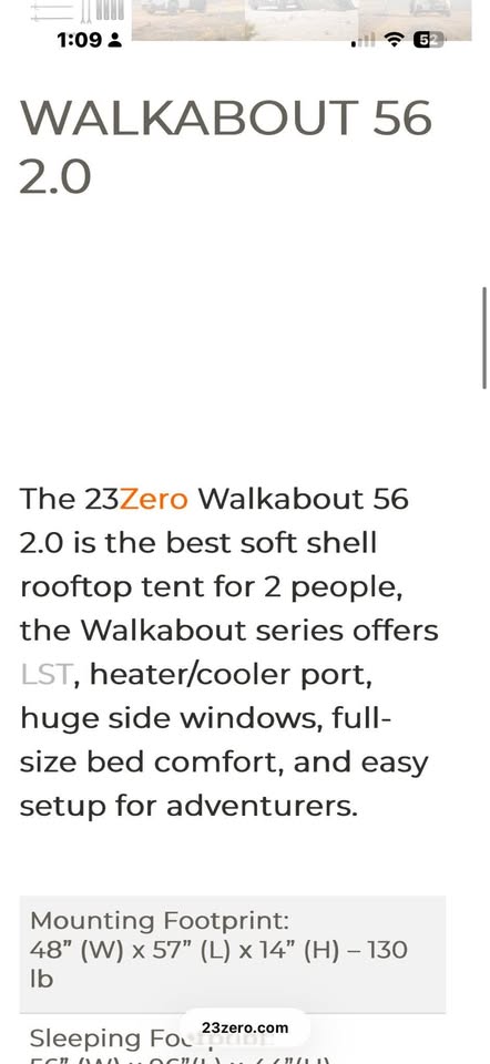 23Zero Walkabout 56 1.0 Roof Top Tent in Greeley, CO (photo 2)