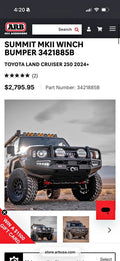 ARB Summit MKII Winch Bumper Toyota Land Cruiser 2024+