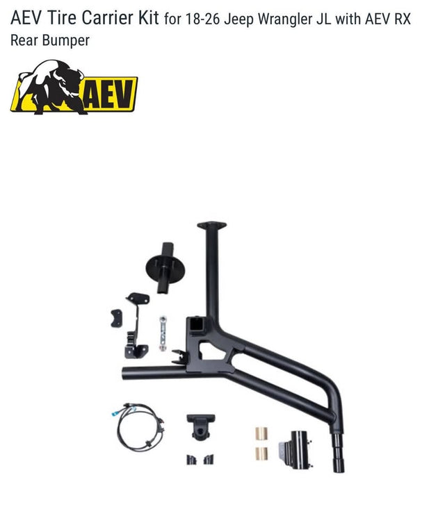 AEV RX Rear Bumper for 18-26 Jeep Wrangler JL used fuel caddy tire carrier — photo 3
