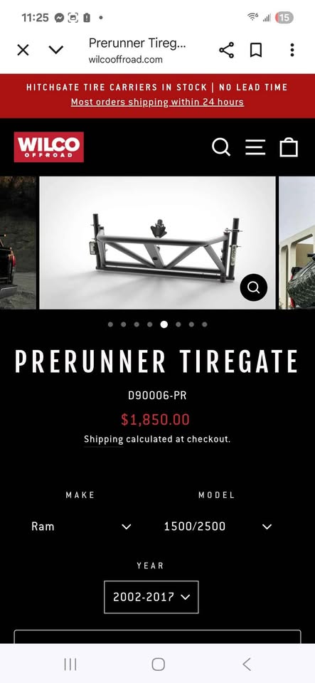 Wilco Offroad Tailgate spare tire carrier for prerunner in Lakeside, CA (photo 2)