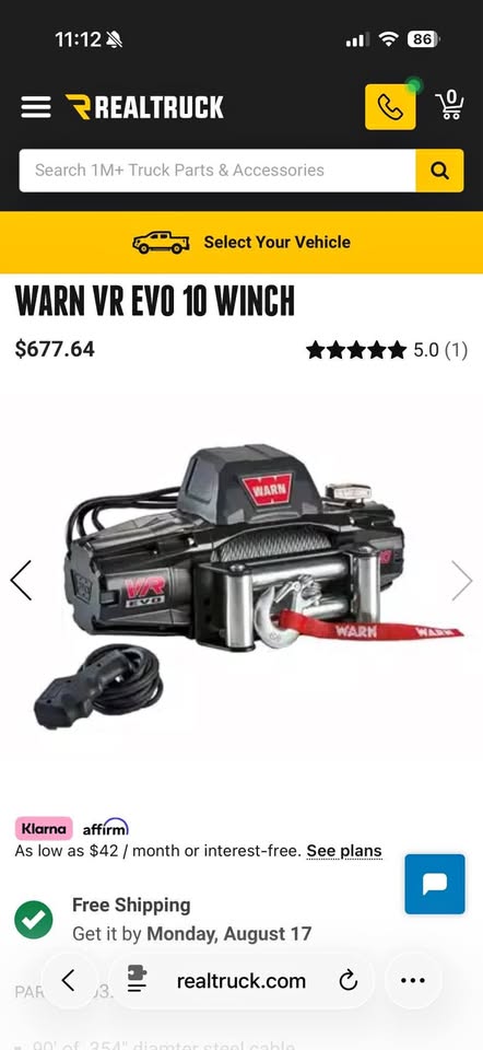 Warn vr evo 10 with synthetic rope (photo 1) — photo 1