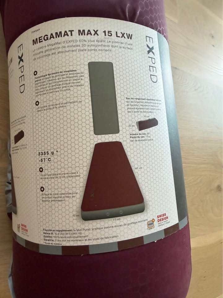 Exped MegaMat Max 15 LXW Sleeping Pad 6in R-10.6 — NEW Sealed, 2 Avail in Eagle, ID (photo 3) — photo 3