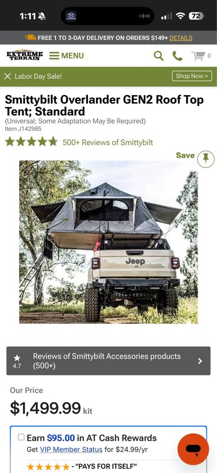 Smittybilt Overlander GEN2 Roof Top Tent in Spring Hill, FL (photo 2) — photo 2
