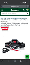 Warn Zeon 10S with Factor 55 Blue Flatlink