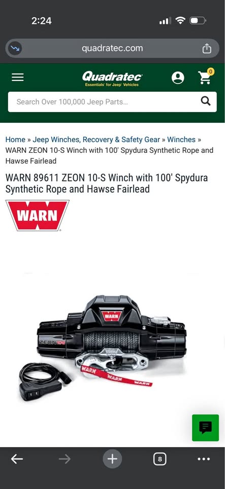 Warn Zeon 10S with Factor 55 Blue Flatlink (photo 1) — photo 1