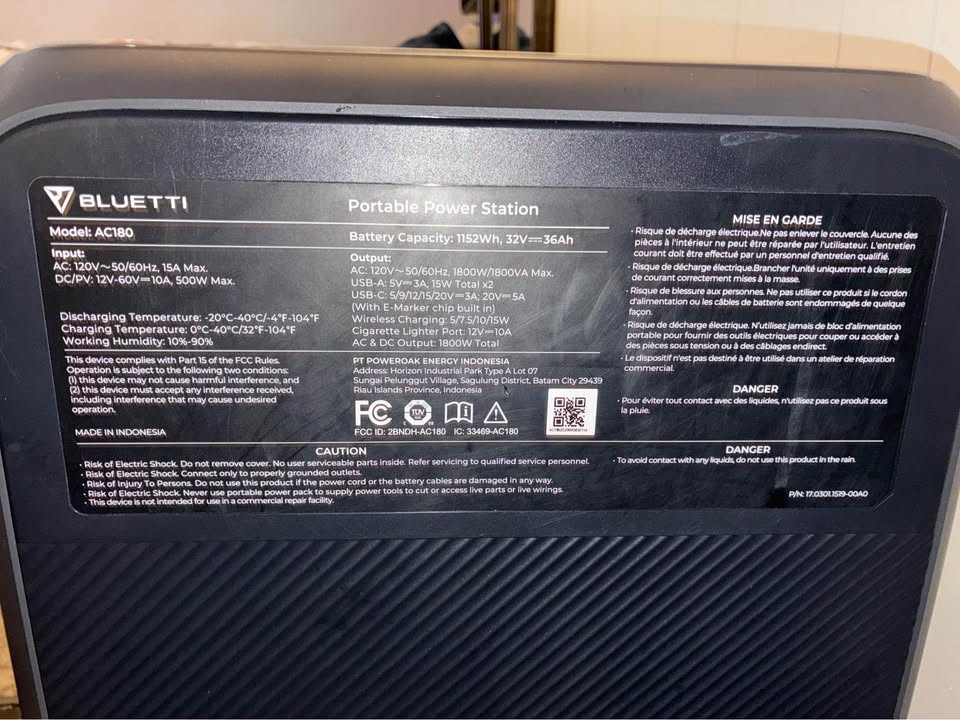 Bluetti ac180 in Rochester, NY (photo 2)