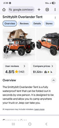 Smittybilt Overland rooftop Tent