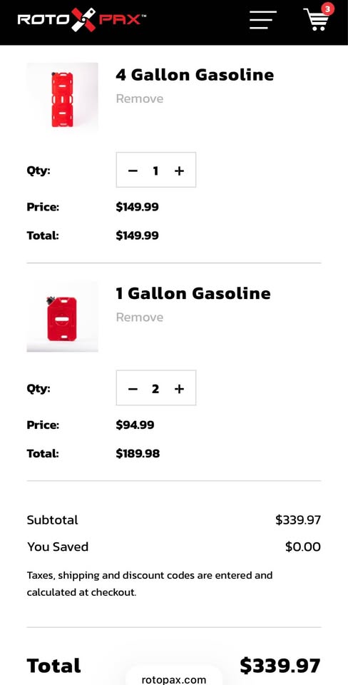 Rotopax Gasoline Fuel Pack Set - 4 Gallon and (2) 1 Gallon Packs in Brookfield, WI (photo 5) — photo 5