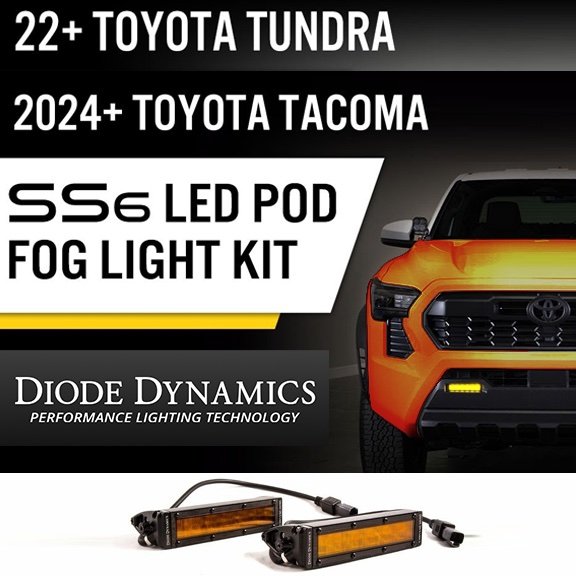 Diode Dynamics Toyota Tacoma Tundra SS6 Fog Light Kit BRAND NEW IN BOX in Austin, TX (photo 1) — photo 1