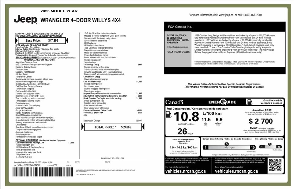 2023 Jeep wrangler willys 4 door 4x4/ extra upgrade/ low km in Toronto, ON (photo 2)