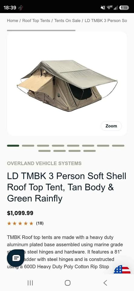 Overland Vehicle Systems LD TMBK 3 Person Soft Shell Roof Top Tent in Colorado Springs, CO (photo 1) — photo 1