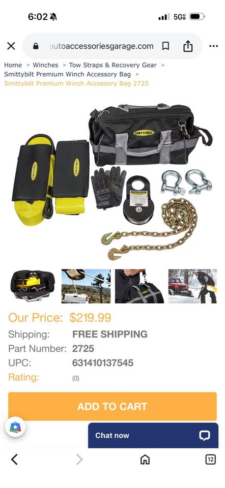 Brand new smittybilt winch accessory bag 2725 retail price $219.99 asking price $200 everything incl in Lake Elsinore, CA (photo 7) — photo 7