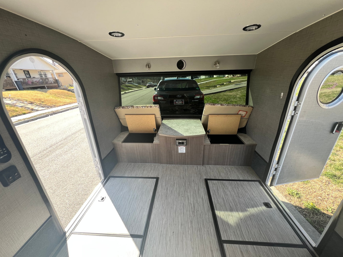 ready for adventure.|Cozy RV rental interior: dinette