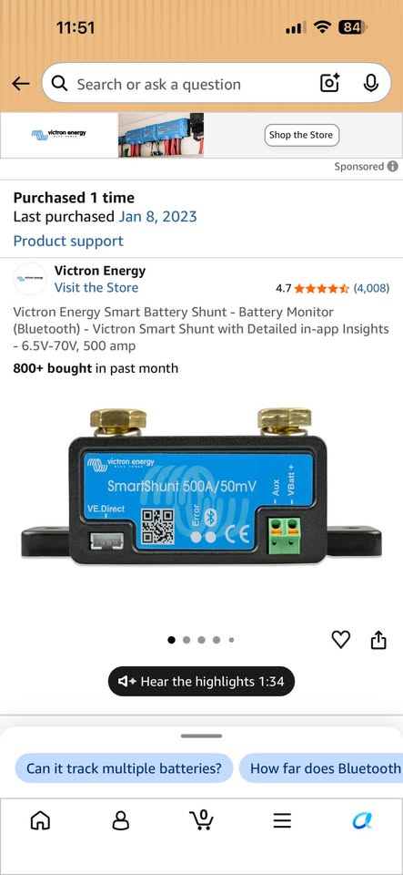 Victron Smart BatteryProtect Victron Energy Smart Battery Shunt in Monterey, CA (photo 2)