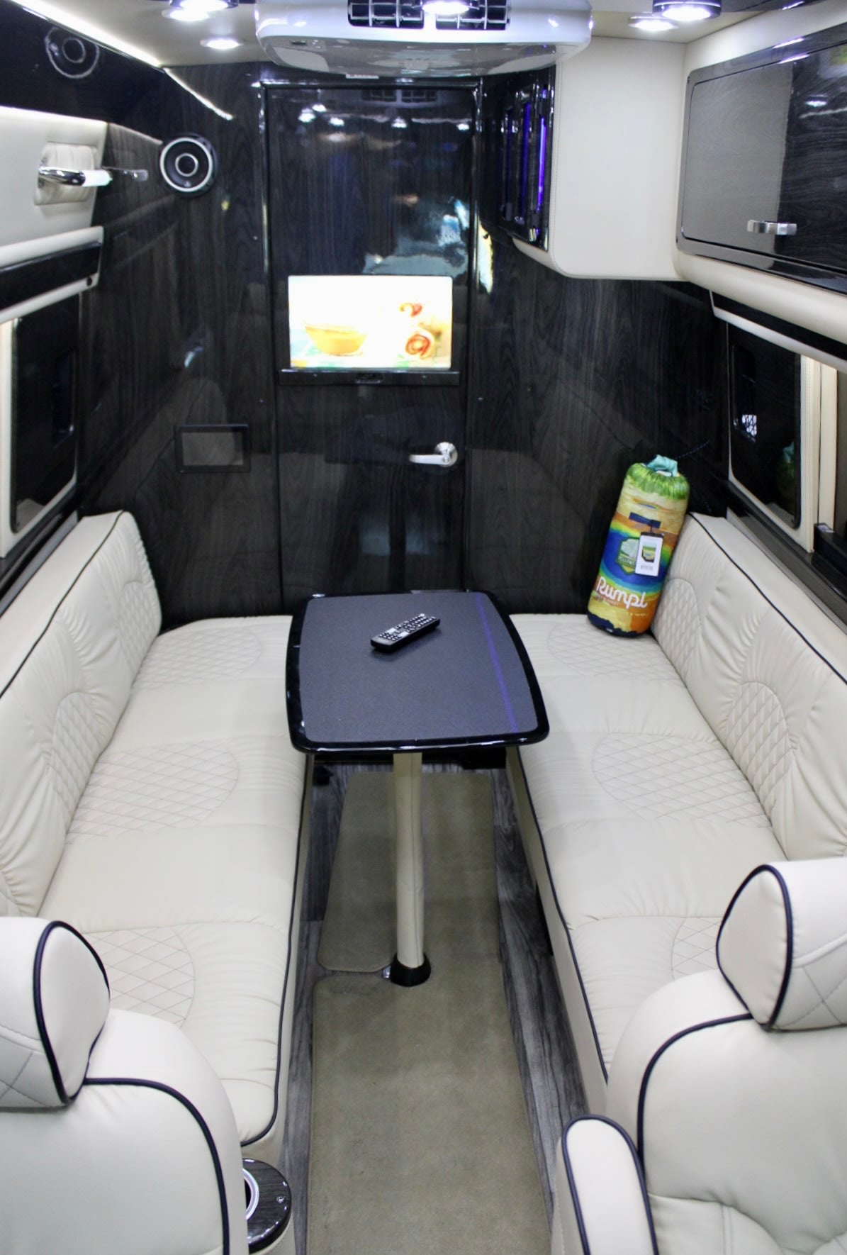 controlling interior and awning lights for a comfortable journey.|Inside an RV rental: control panel for lights