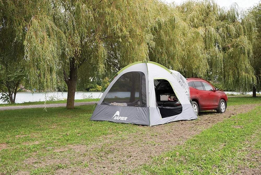 a perfect outdoor adventure alternative to an RV rental.|Red car interior: dashboard