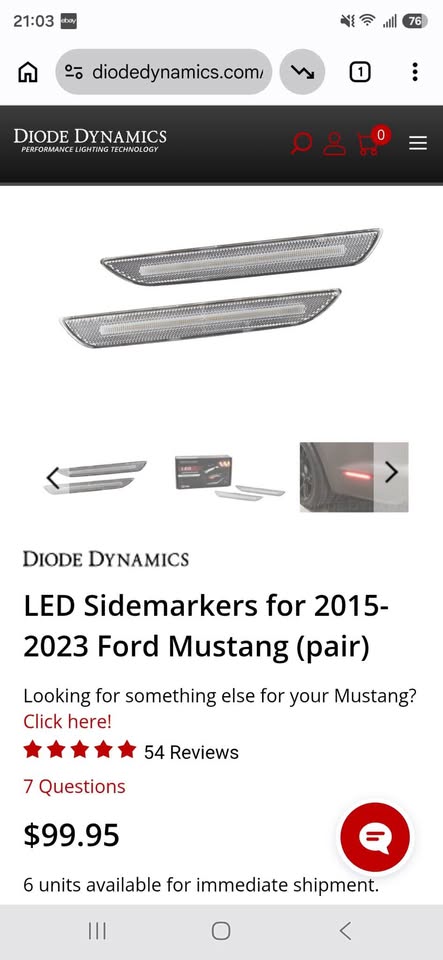 Diode Dynamics LED White Rear Side Marker Lights Mustang 15-23 in Eagle Creek, OR (photo 3) — photo 3