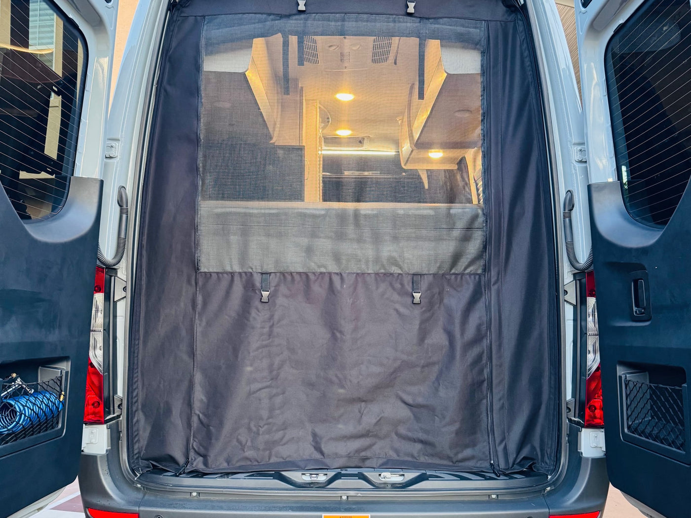 is ready for your next adventure.|Explore in style with this gray Mercedes Sprinter 'Tranquility' adventure RV rental — photo 11