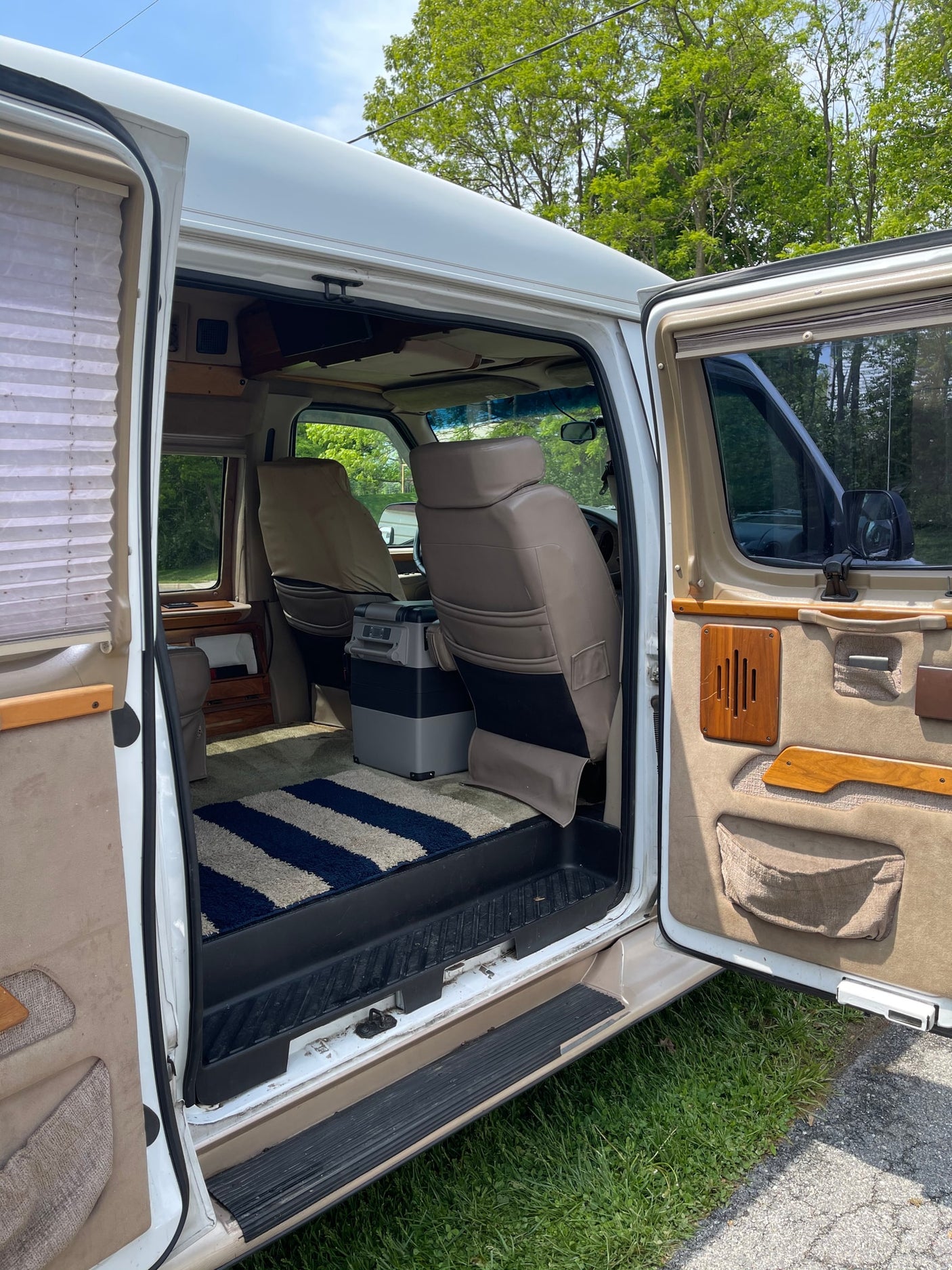 plush leather seats fold into a bed