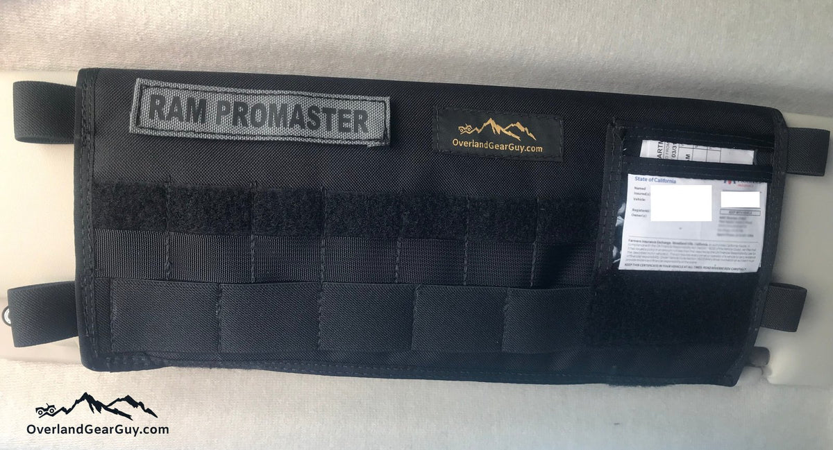 ProMaster Van Sun Visor Organizer (without mirror) — Overland Gear Guy (photo 2) — photo 2