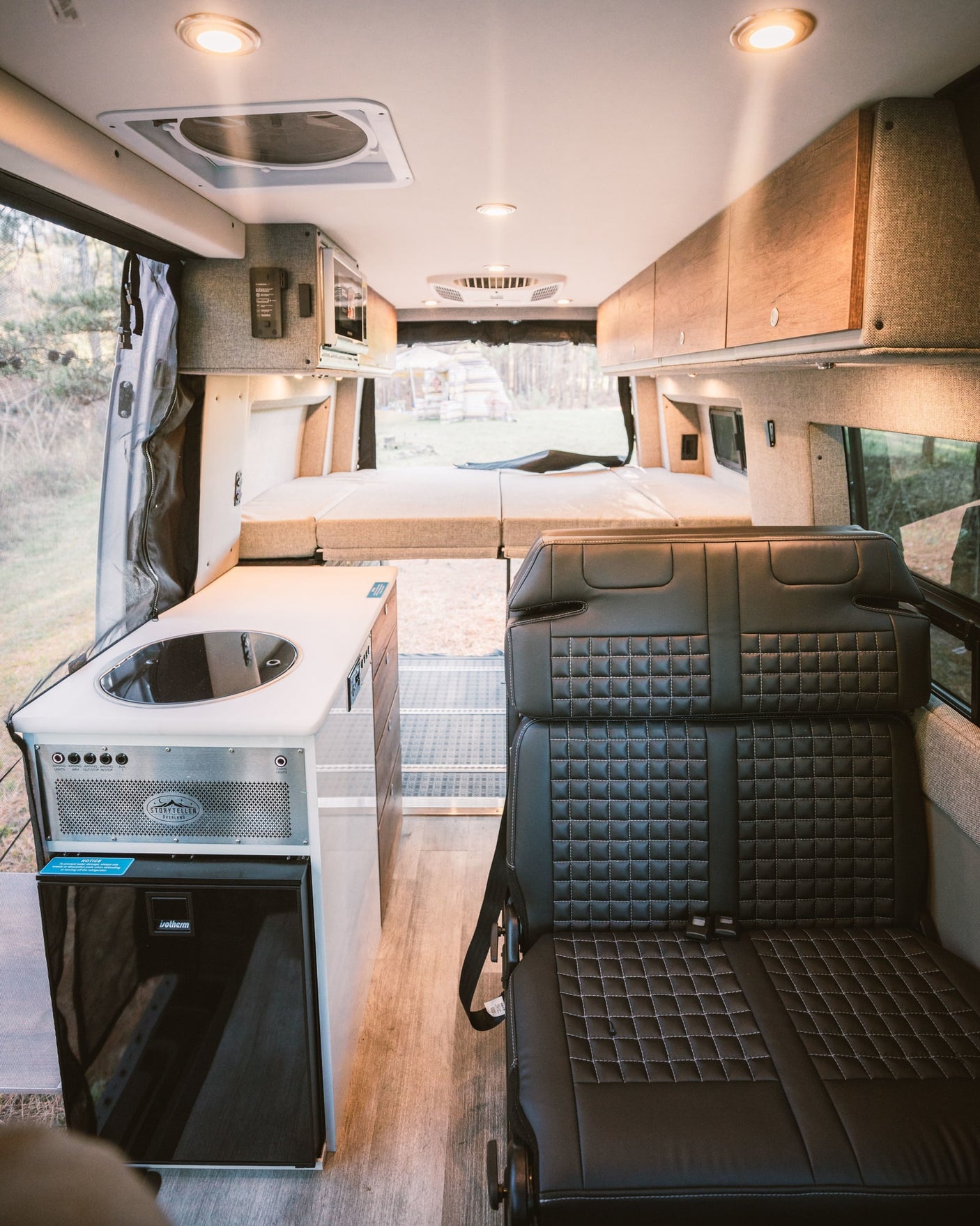 sits on a counter in an RV rental