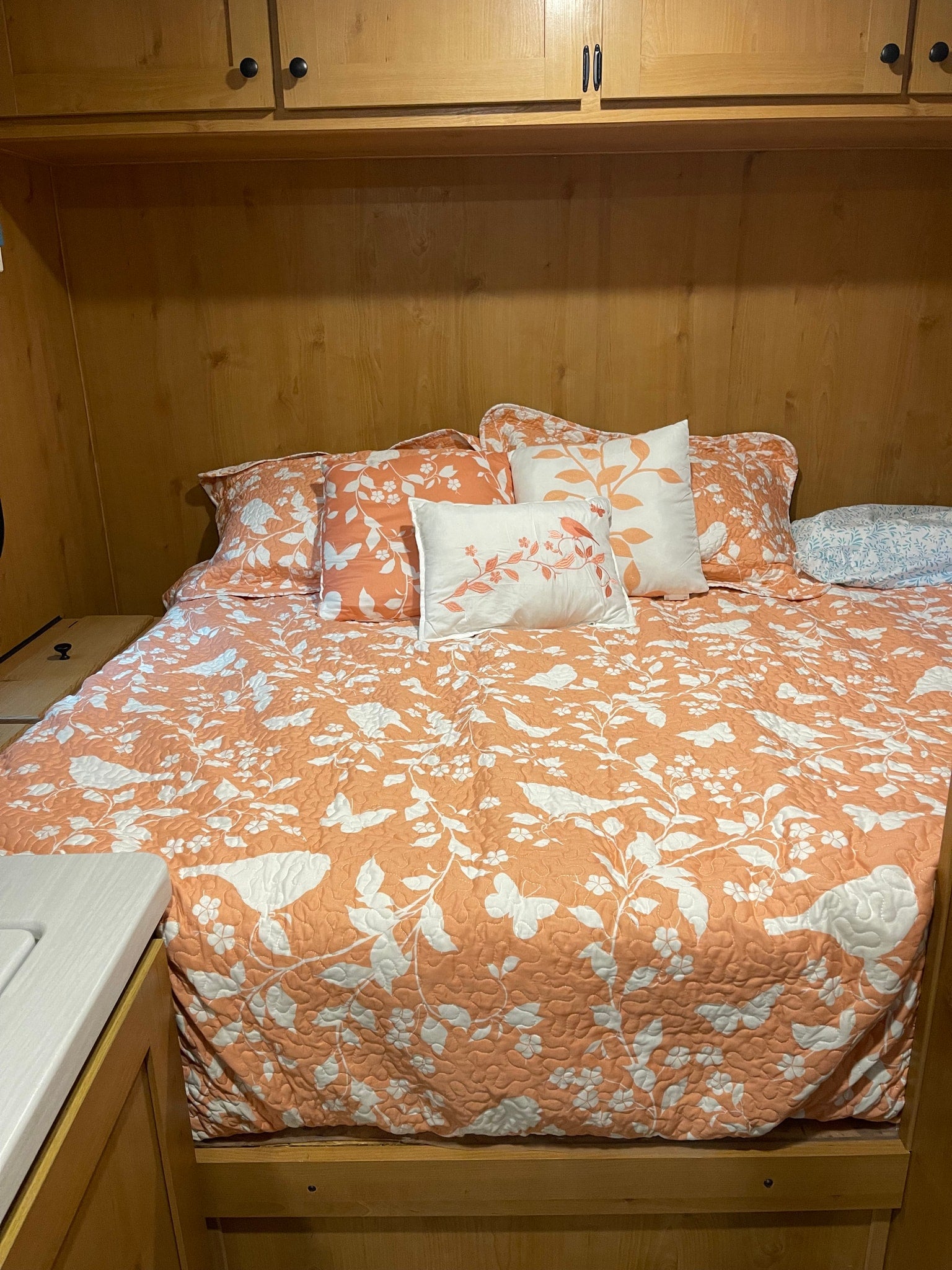 shaded rv rental campsite featuring multiple travel trailers